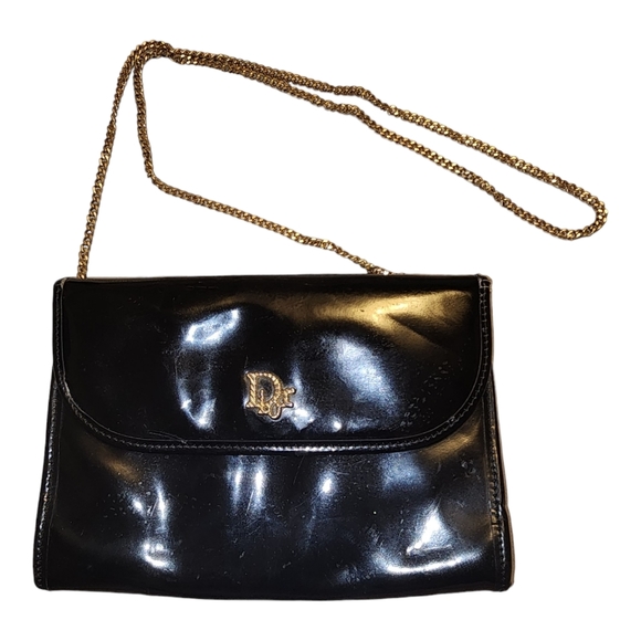 Dior Handbags - Vintage Dior Chain Patent Leather Clutch